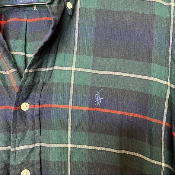 Ralph Lauren Button Down M SilverTab Plaid Polo Green red Holiday classic tartan - Picture 9 of 9